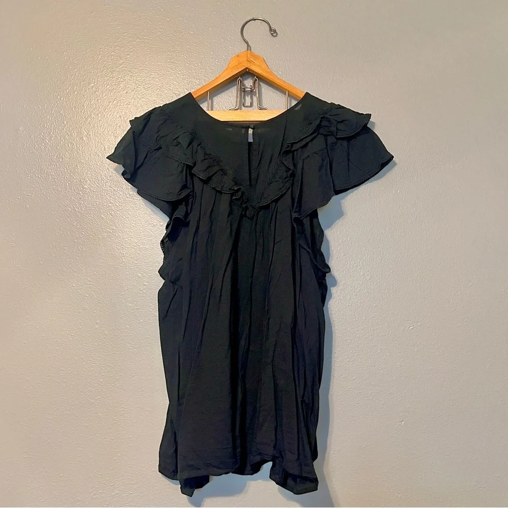 Black Ruffled Blouse - Picture 2 of 5
